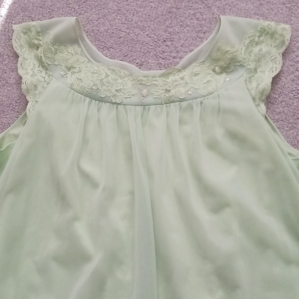 Vintage ShadowLine Lime Green Midi Nightgown